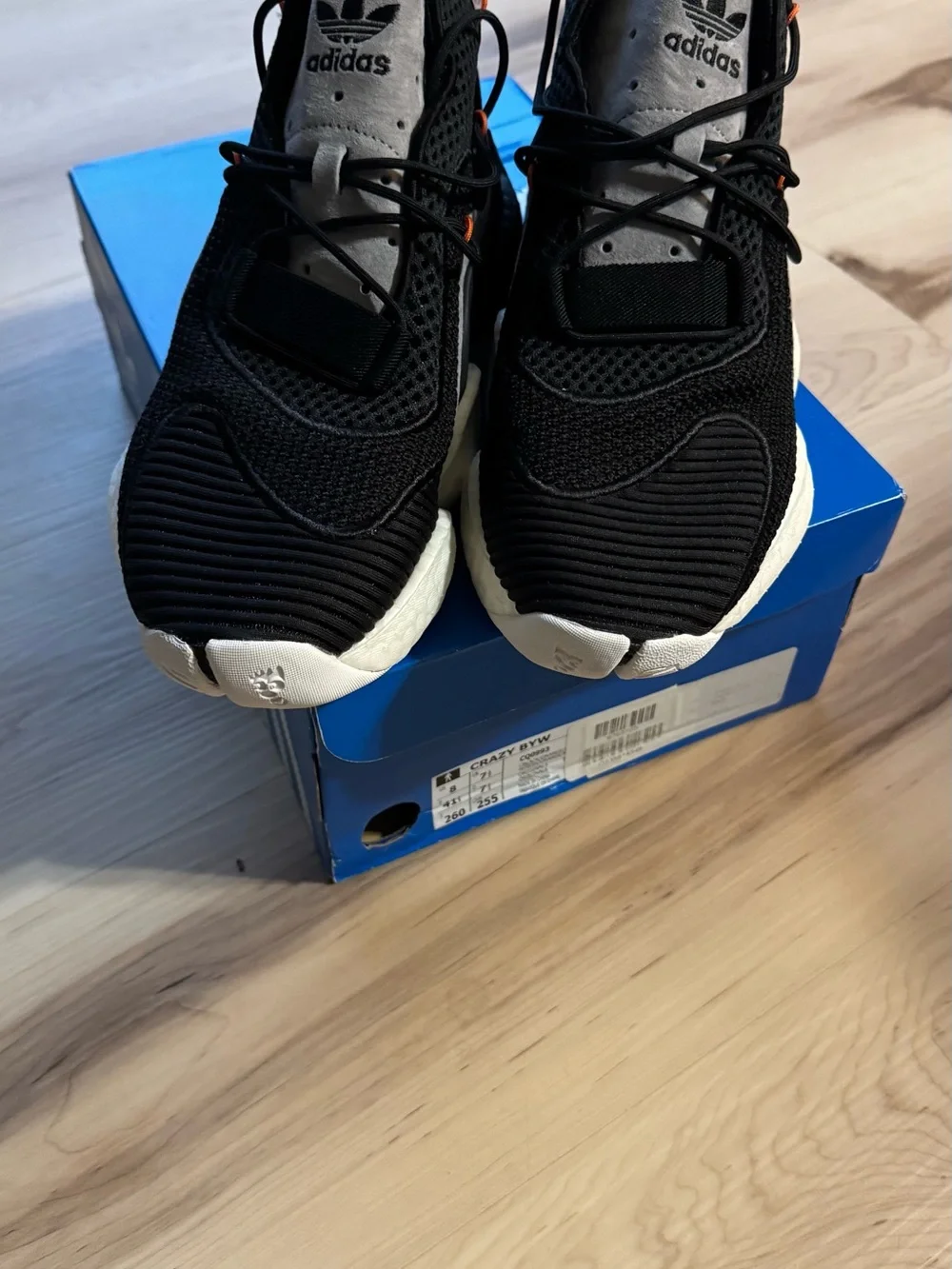 adidas Crazy BYW Athletic Sneakers with Orange Accents